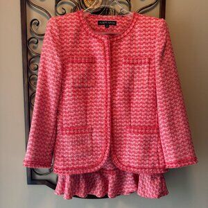 Albert Nipon Two Piece Coral Pink Suit